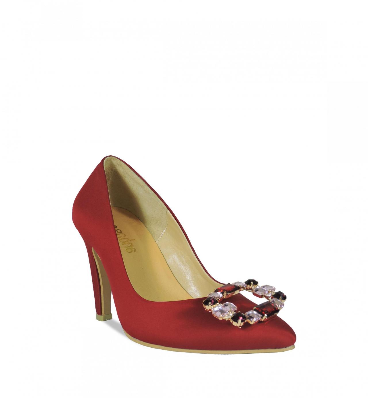 Jacquelee Audrey Ruby Red Heel With Viva Buckle on Luulla