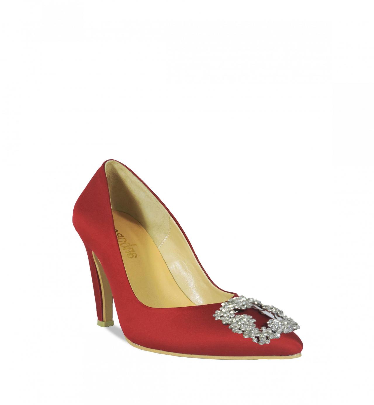 Jacquelee Audrey Ruby Red Heel With Ova Buckle on Luulla